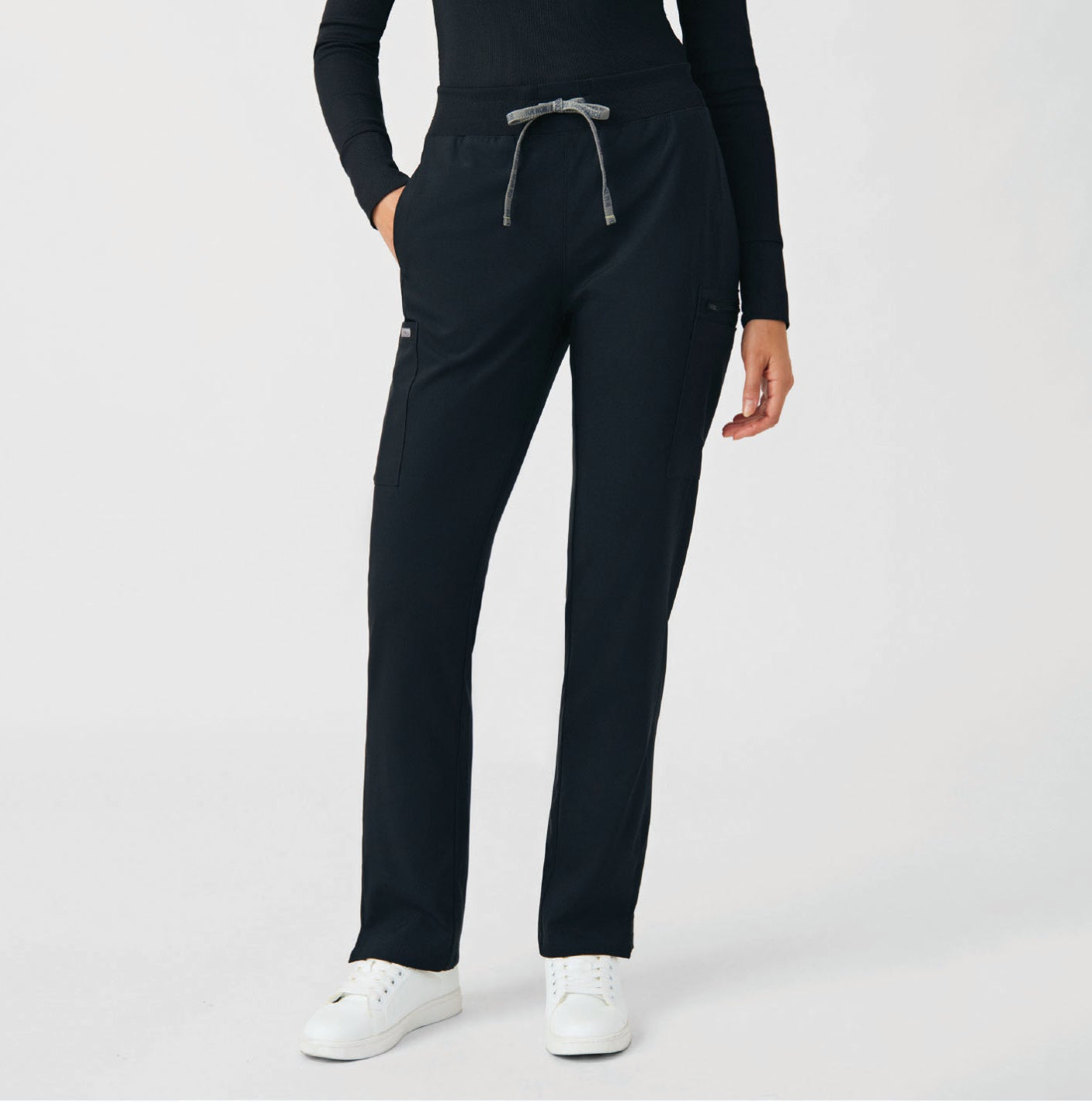 Landau Forward Women's Cargo Scrub Pant Petite Black