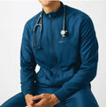 Landau Forward Men's 3-Pocket Scrub Caribbean Blue