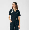 Landau Forward Women's 2-Pocket V-Neck Scrub Top Black