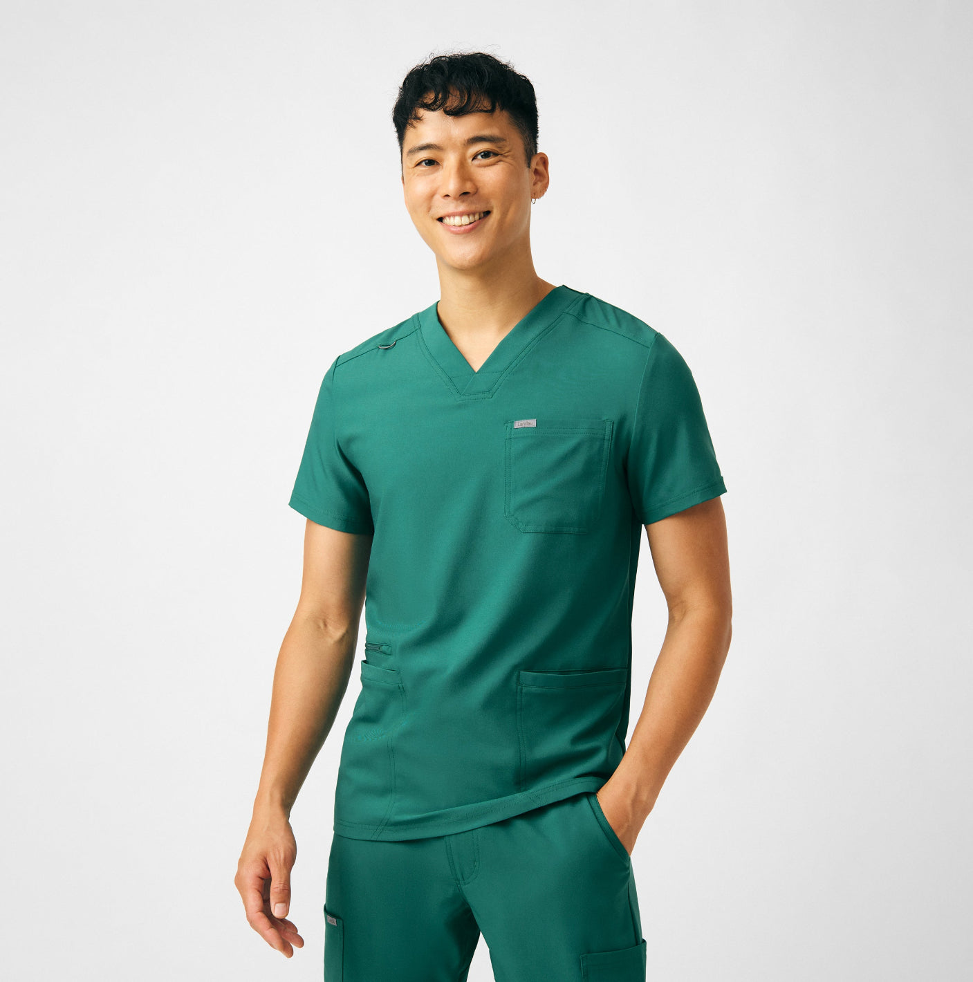 Landau Forward Men's 4-Pocket V-Neck Scrub Top - Hunter