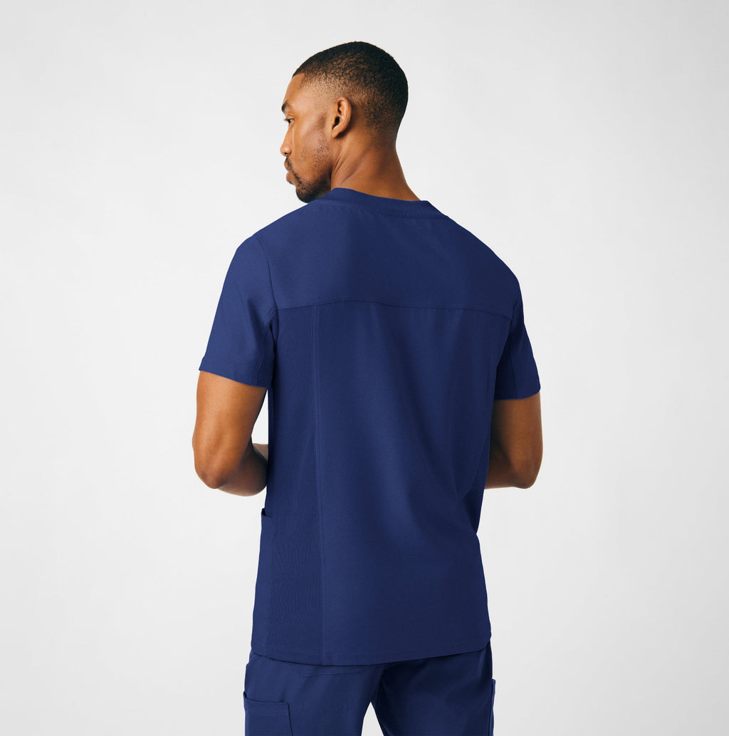 Landau Forward Men's 4-Pocket V-Neck Scrub Top Navy