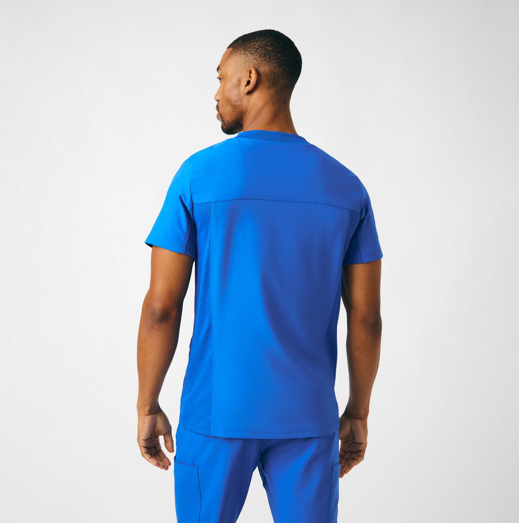 Landau Forward Men's 4-Pocket V-Neck Scrub Top Royal