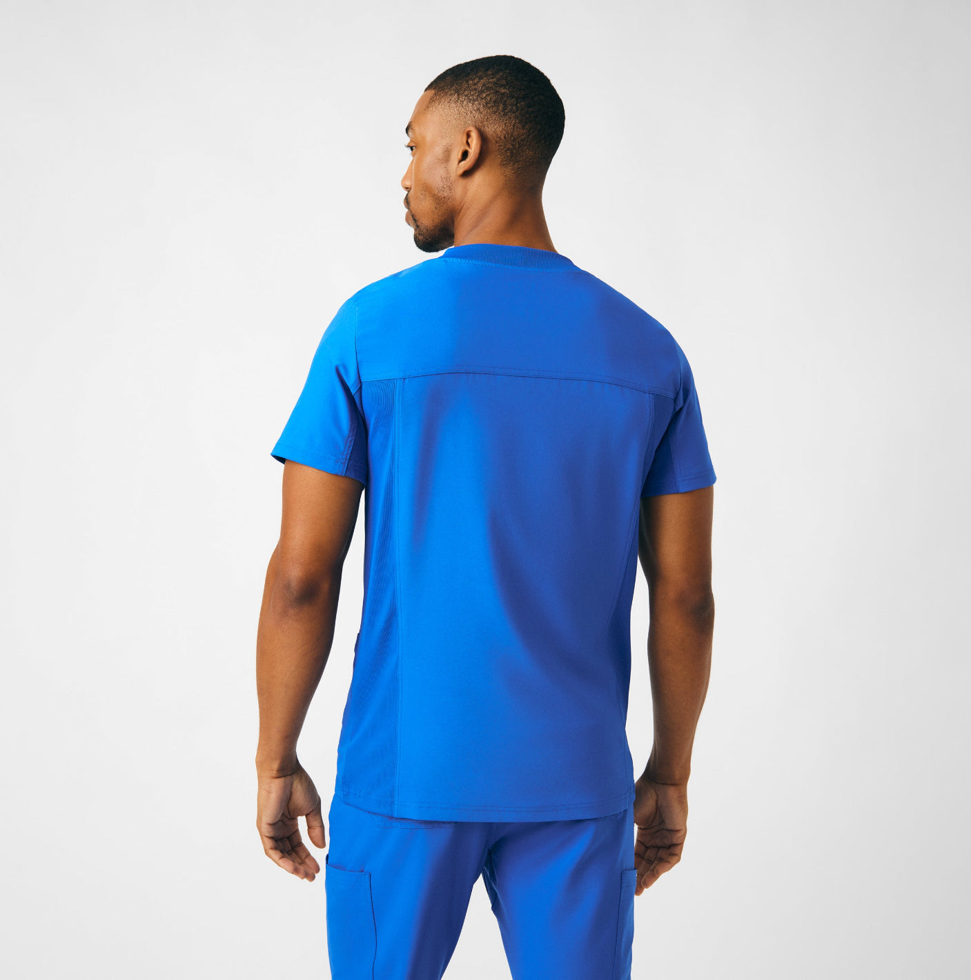 Landau Forward Men's 4-Pocket V-Neck Scrub Top Royal
