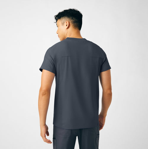 Landau Forward Men's 2-Pocket V-Neck Scrub Top Pewter