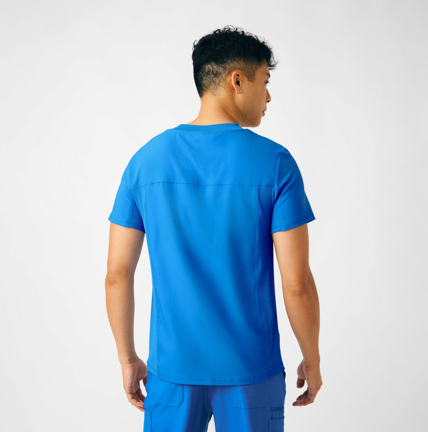 Landau Forward Men's 2-Pocket V-Neck Scrub Top Royal