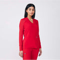 Landau Forward Women's 2-Pocket V-Neck Scrub Top Red