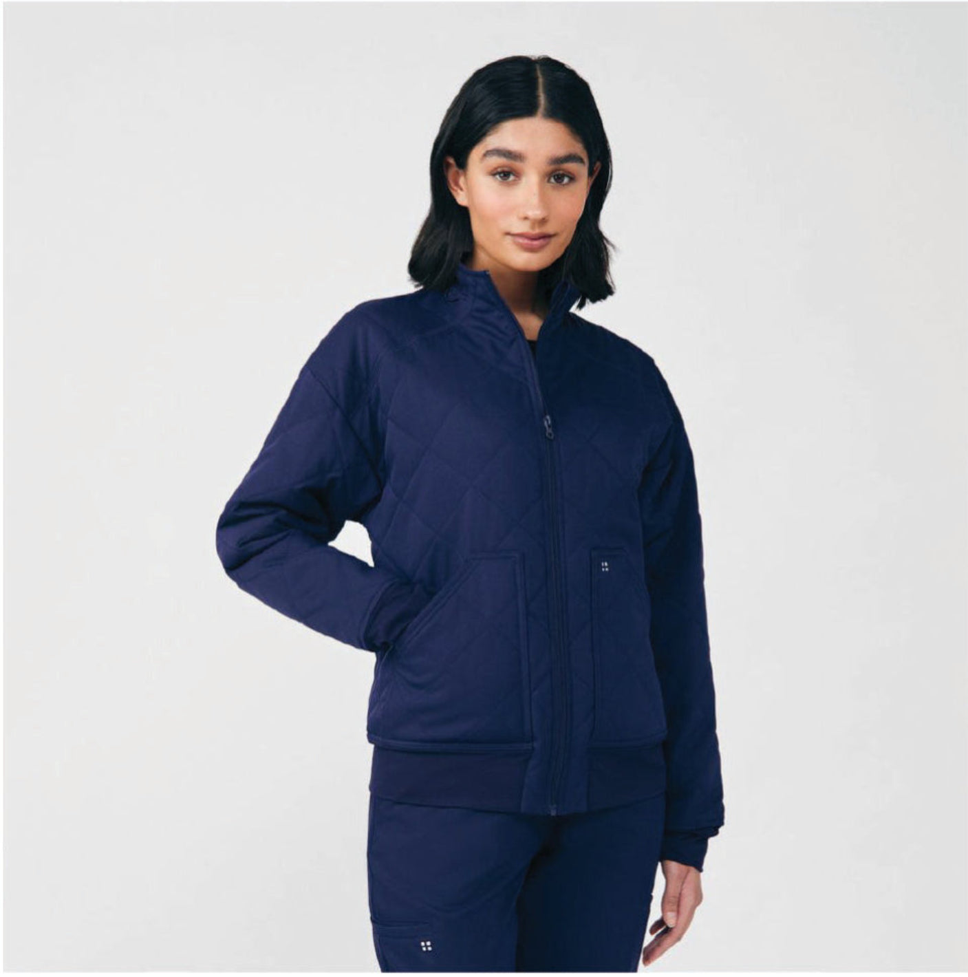 White Cross VIBE Women's 3-Pocket Scrub Jacket Navy
