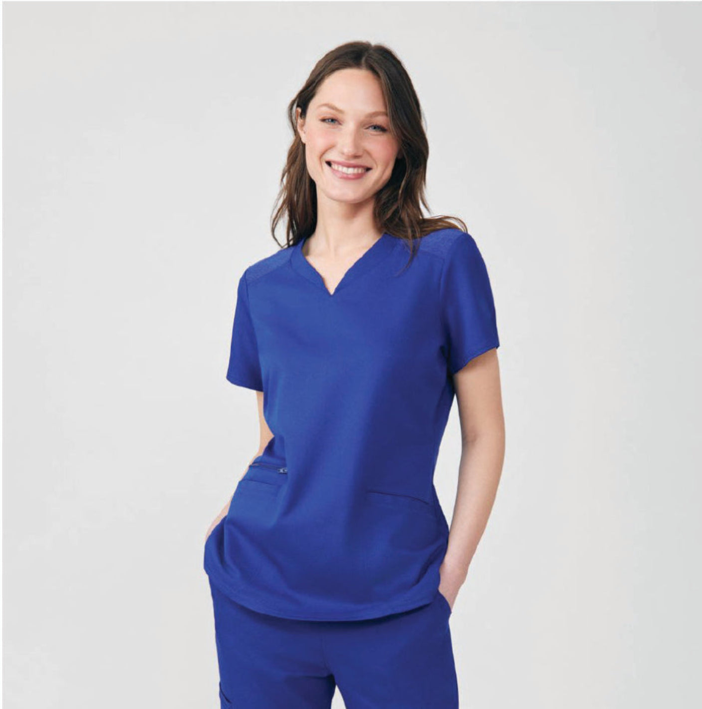 White Cross VIBE Women's 3-Pocket V-Neck Scrub Top Galaxy Blue